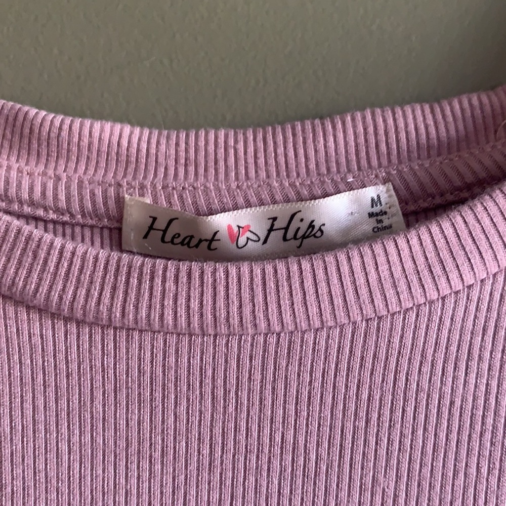 Pink Rib Knit Crop Top - Picture 4 of 6